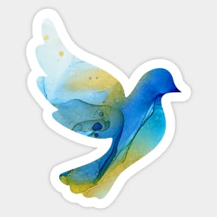 Blue Watercolor Dove Sticker